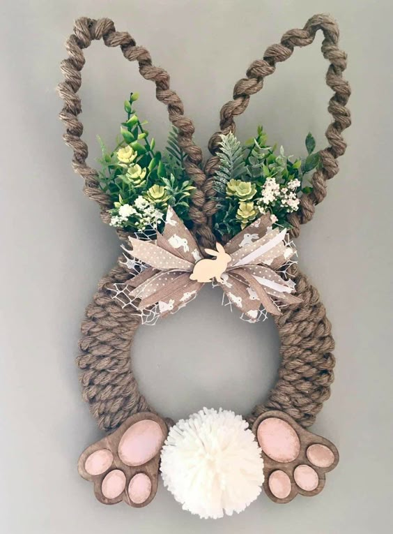 Adorable Bunny Rope Wreath