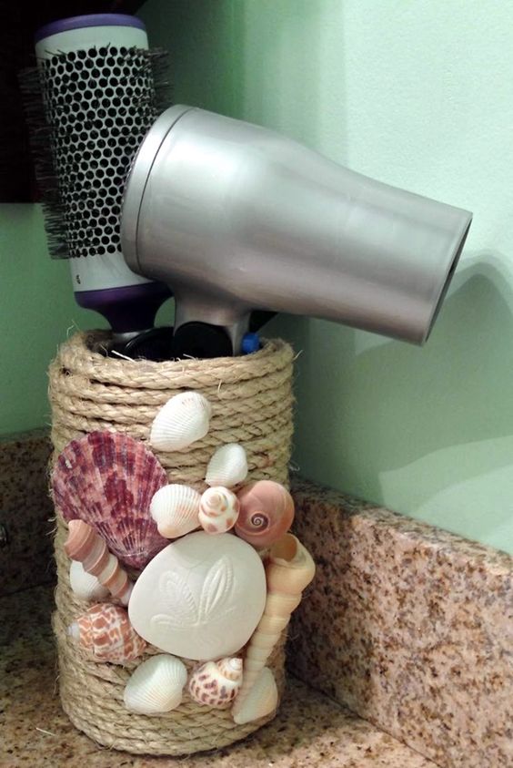 Beachy Seashell Hair Tool Holder