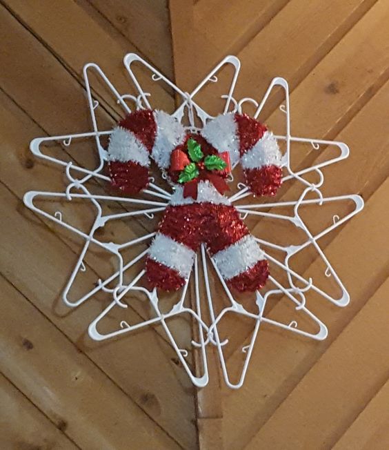 Candy Cane Wreath Star from Hangers