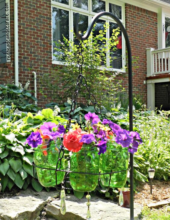 Charming Hanging Mason Jar Planters