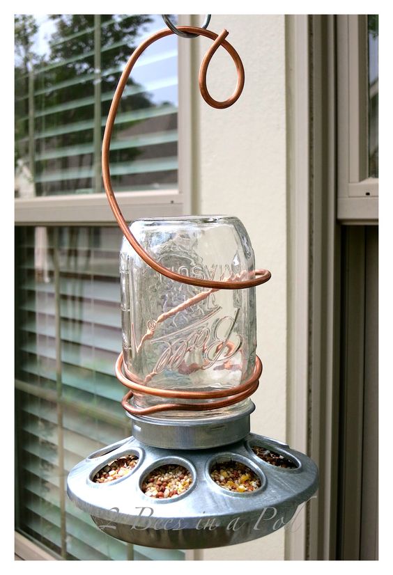 Charming Mason Jar Bird Feeder