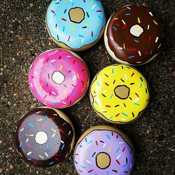 Delicious Donut Pebble Creations