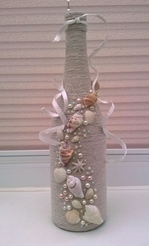 Elegant Coastal Bottle Decor