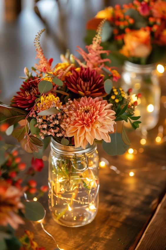 Enchanting Mason Jar Floral Lantern