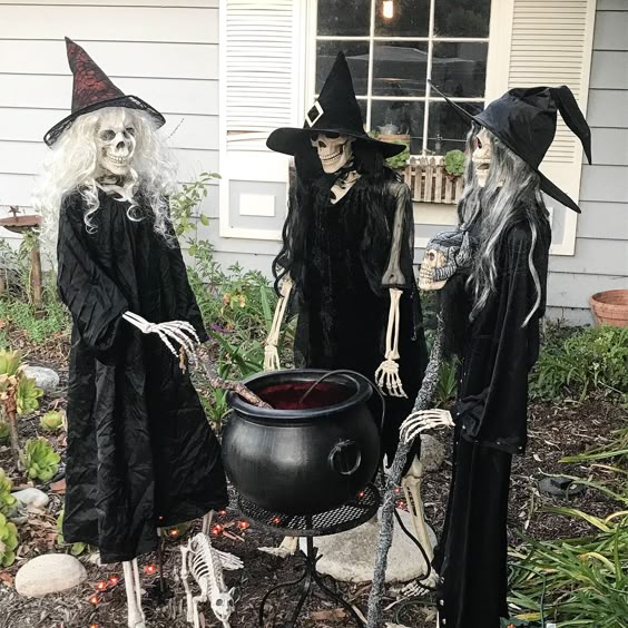 Enchanting Witch and Skeleton Gathering