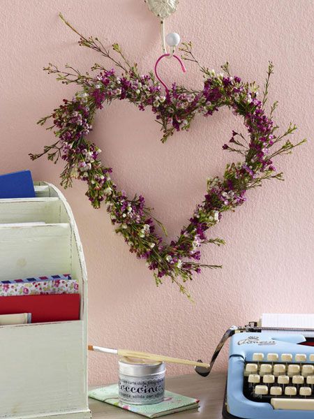 Heart-Shaped Floral Hanger Wreath