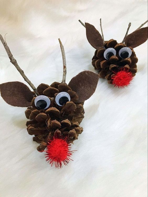 Pine Cone Reindeer Decorations