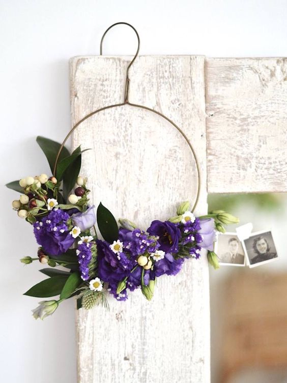 Rustic Floral Hanger Wreath