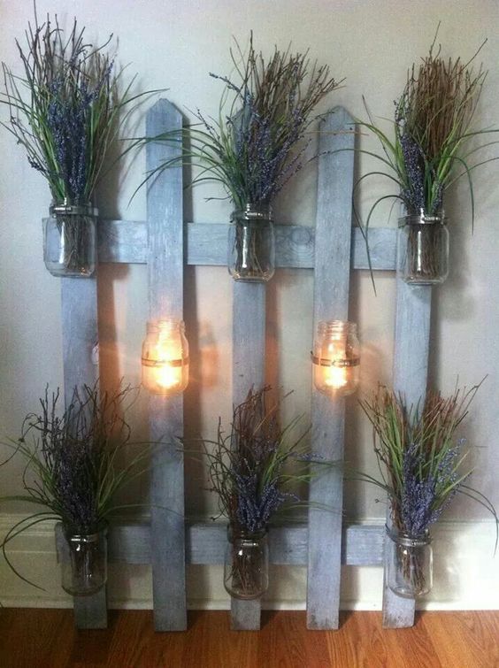 Rustic Mason Jar Wall Display