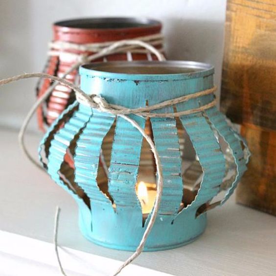 Rustic Tin Can Lanterns