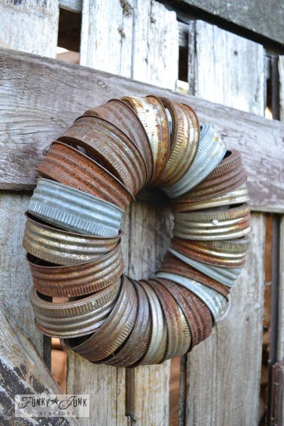 Rustic Tin Can Lid Wreath