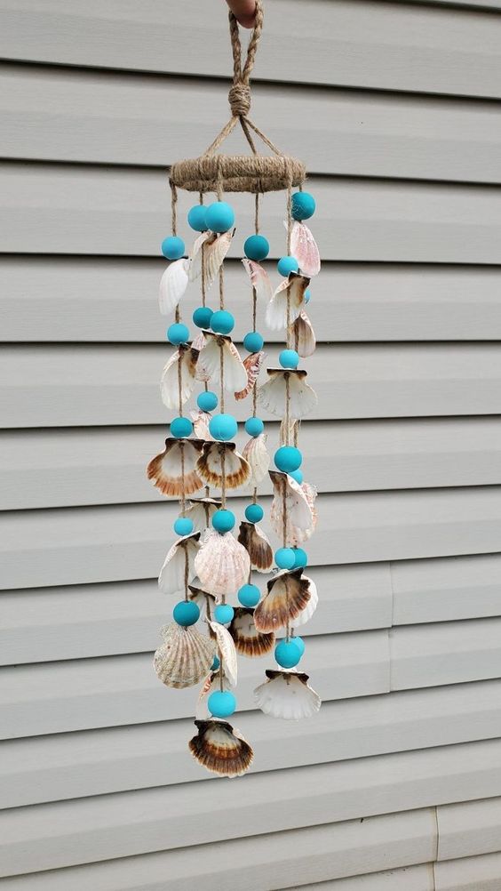 Turquoise Seashell Wind Chime Delight