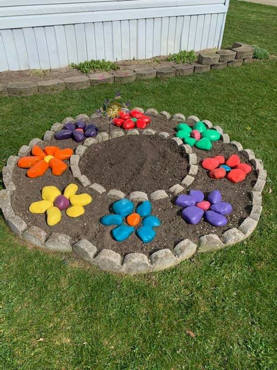 Vibrant Pebble Flower Garden