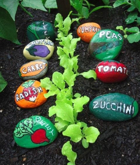 Vibrant Vegetable Pebble Markers