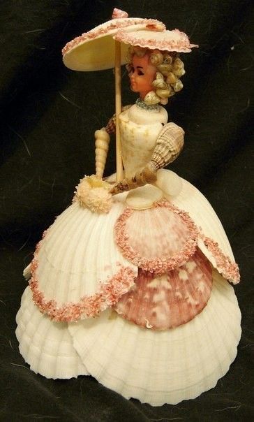 Victorian Seashell Lady Figurine