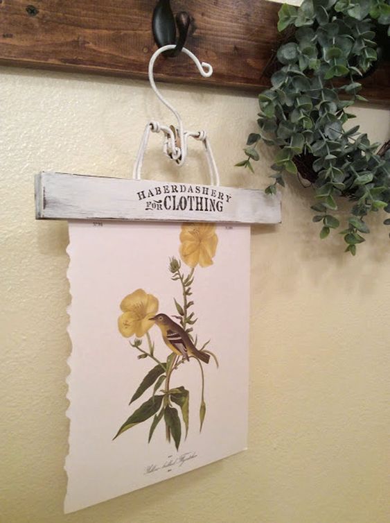 Vintage Clip Hanger Art Display