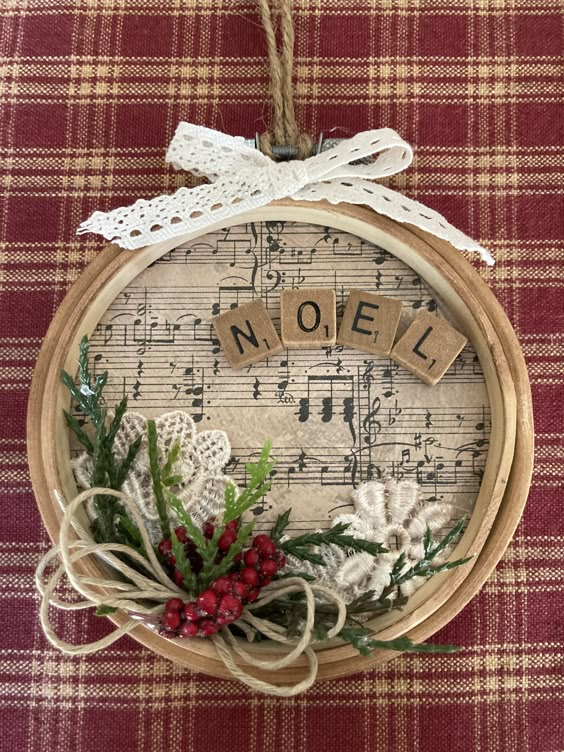 Vintage Musical Ornament Hoop