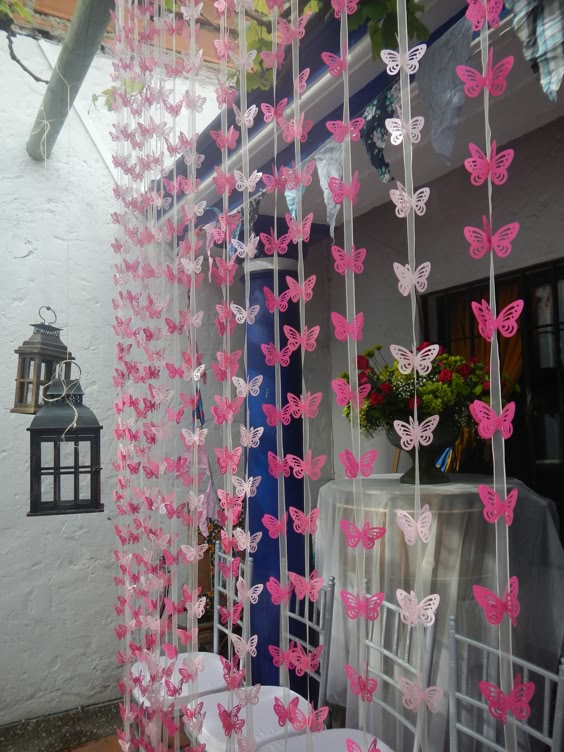 Whimsical Butterfly Curtain Display