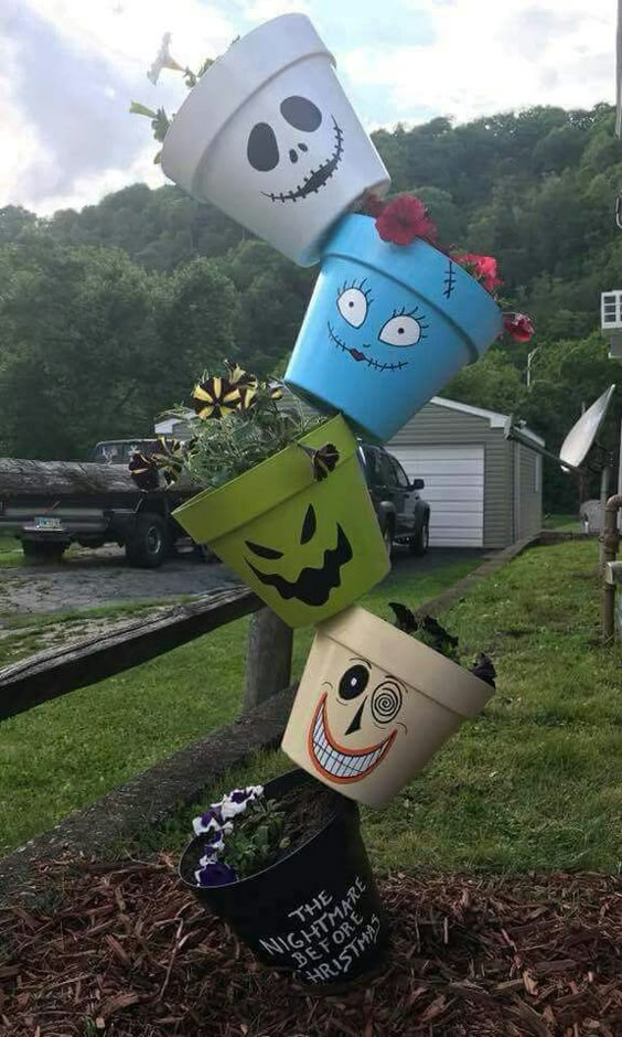 Whimsical Halloween Planters