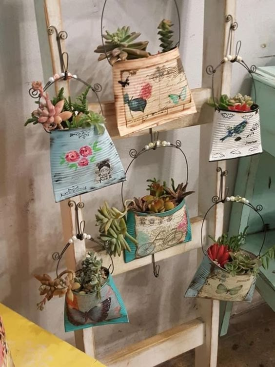 Whimsical Hanging Succulent Planters