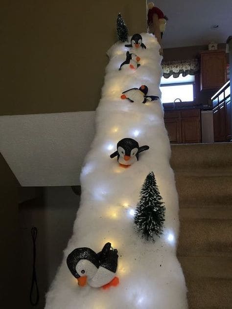 Adorable Penguin Staircase Wonderland