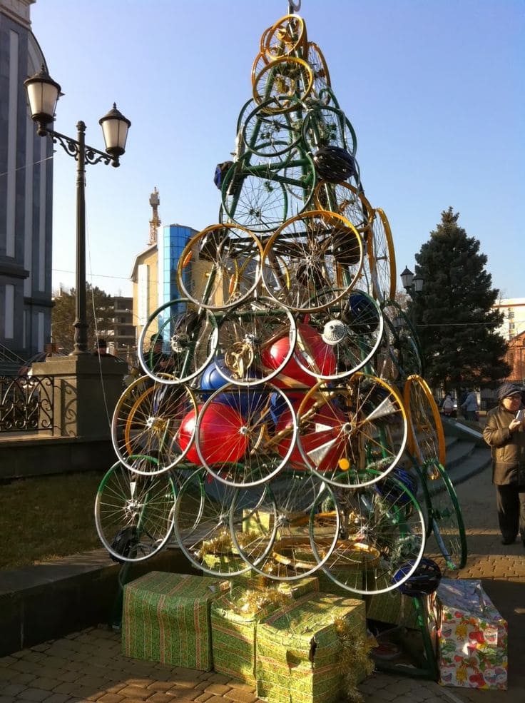 Bicycle Wheel Christmas Tree