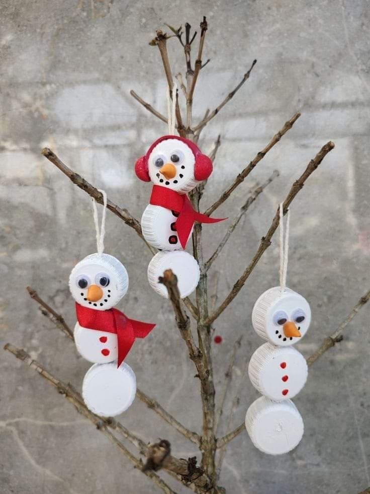 Capped Snowman Ornaments