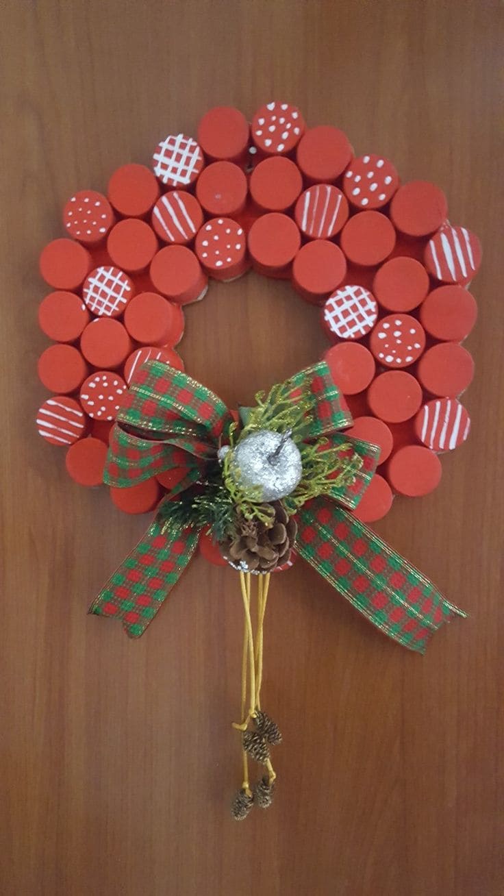 Charming Bottle Cap Christmas Wreath