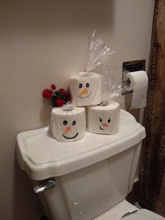 Cheeky Snowman Toilet Paper Roll Decorations