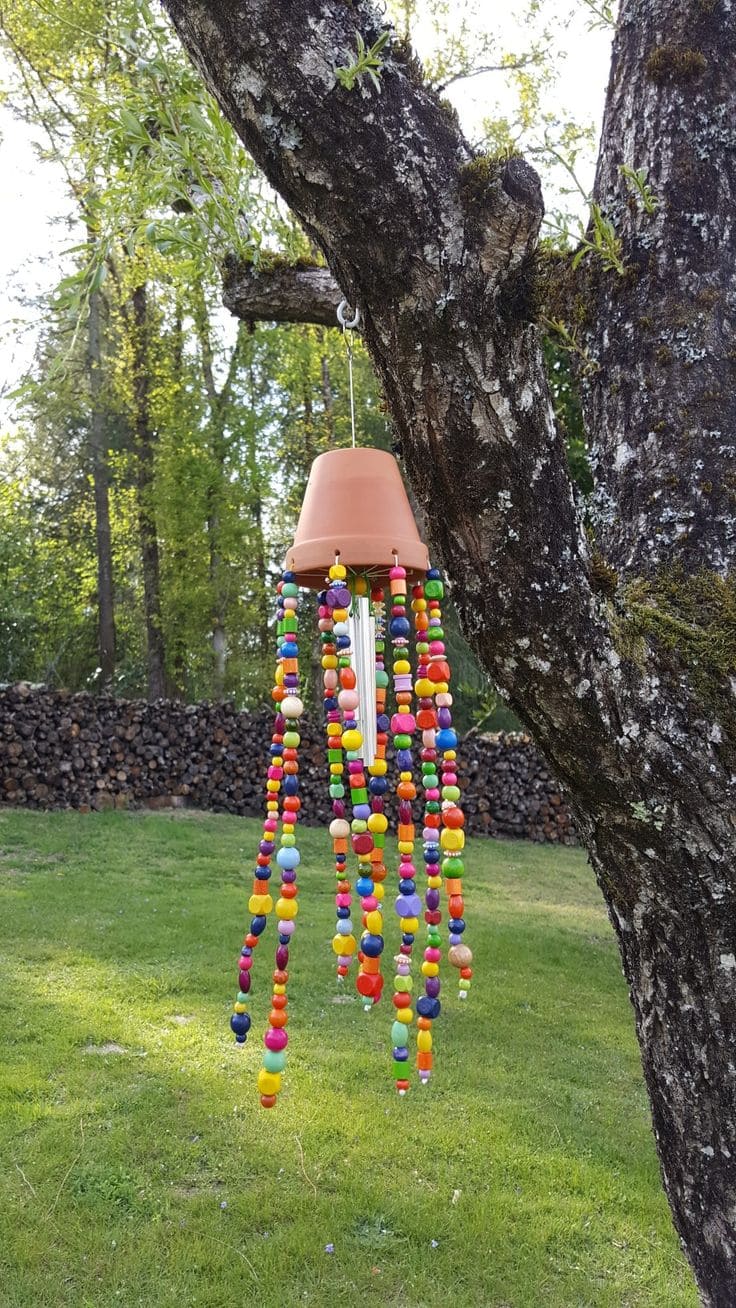 Colorful Beaded Terracotta Wind Chime