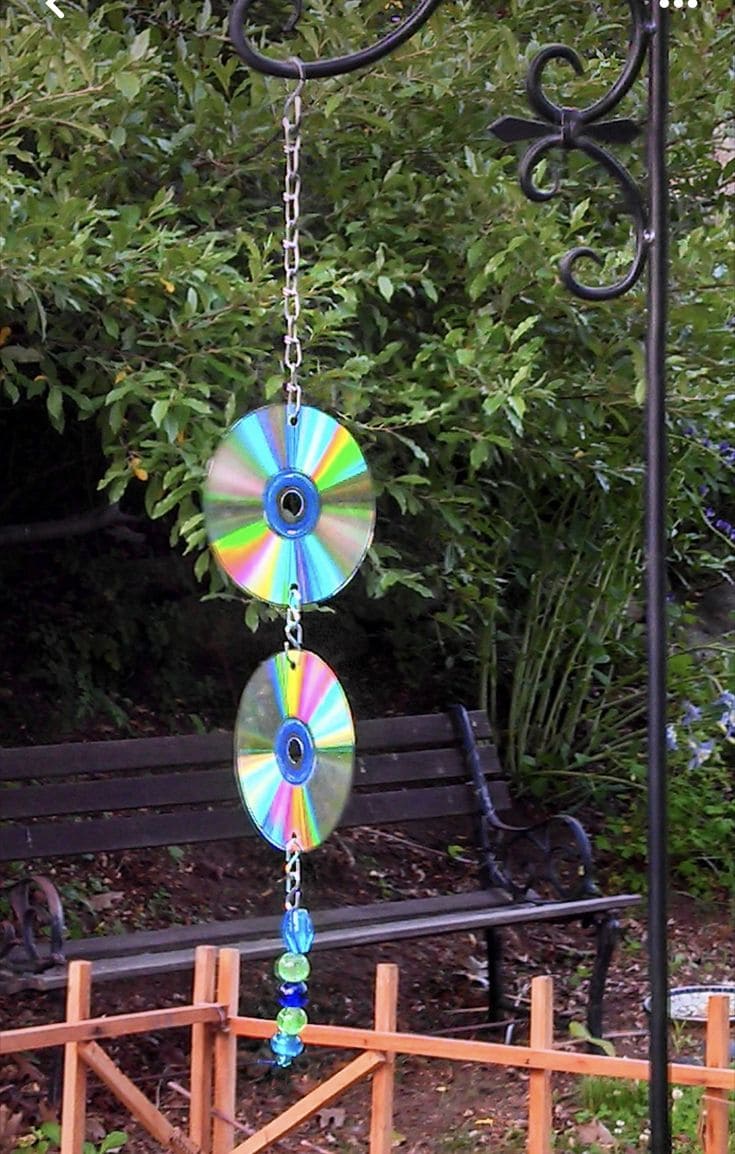 Colorful CD and Bead Wind Chime