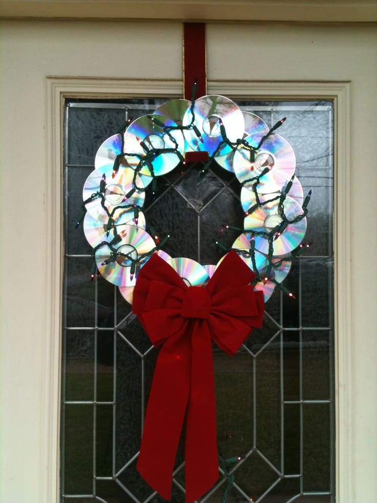 Dazzling Recycled CD Wreath