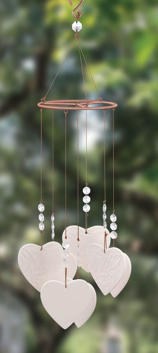 Elegant Ceramic Heart Wind Chime