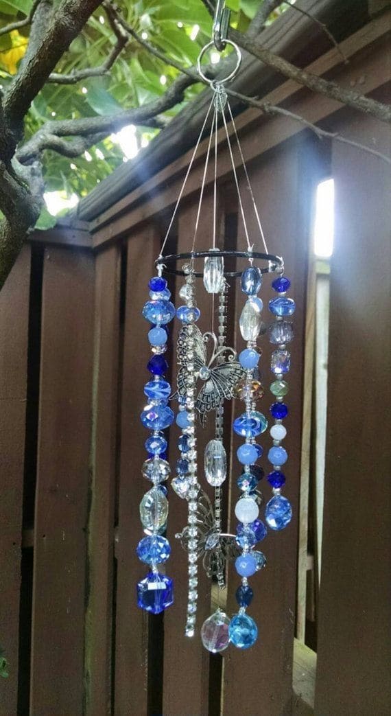 Elegant Crystal Butterfly Wind Chime