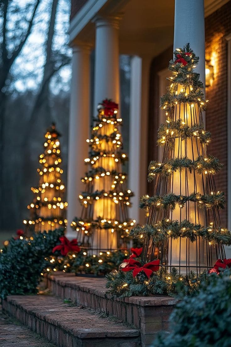 Elegant Illuminated Cone Trees