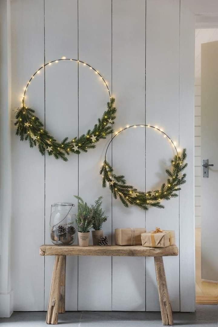 Elegant Minimalist Lighted Wreaths