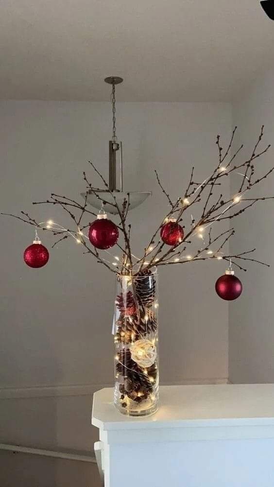 Enchanting Branch Centerpiece with Ornaments