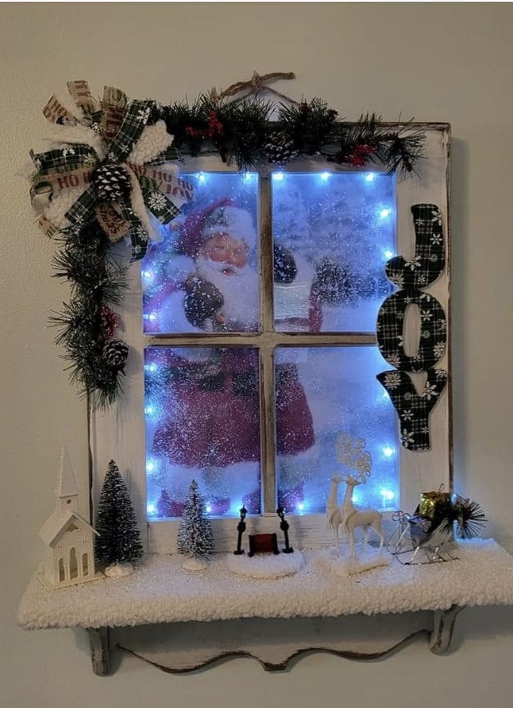 Frosted Santa Window Delight