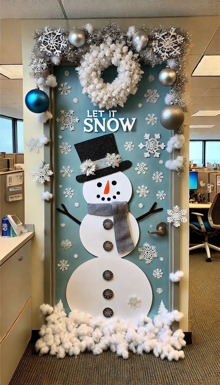 Frosty Snowman Door Transformation Idea