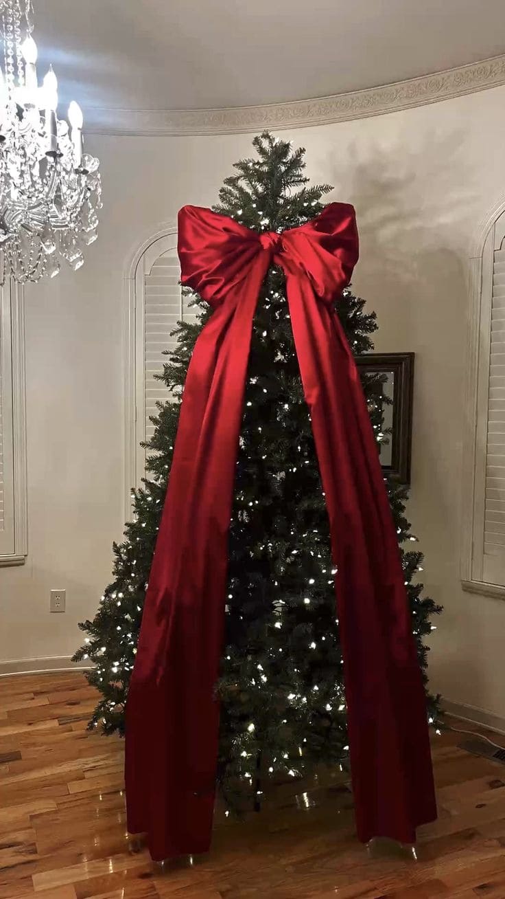 Majestic Christmas Tree Bow Topper