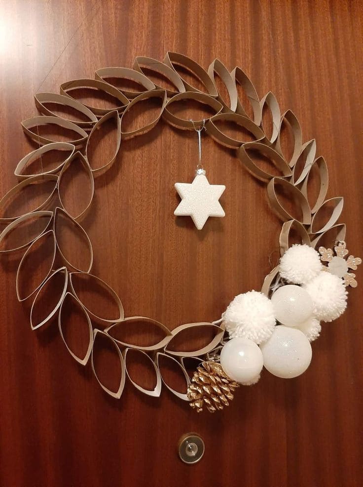 Minimalist Cardboard Star Wreath