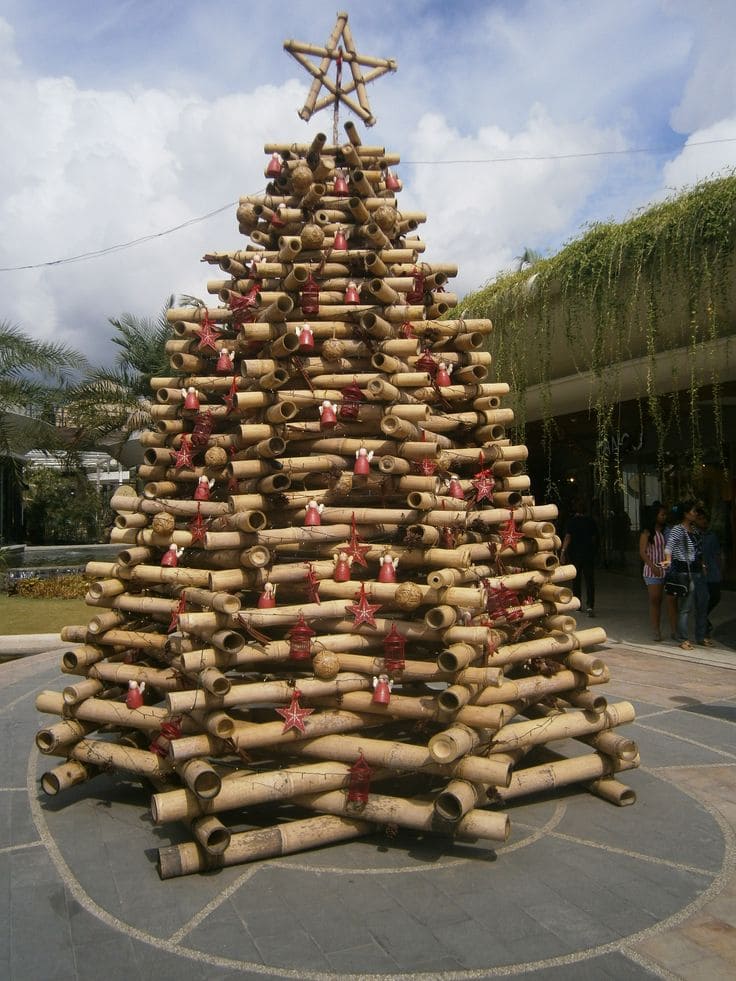 Rustic Bamboo Christmas Tree