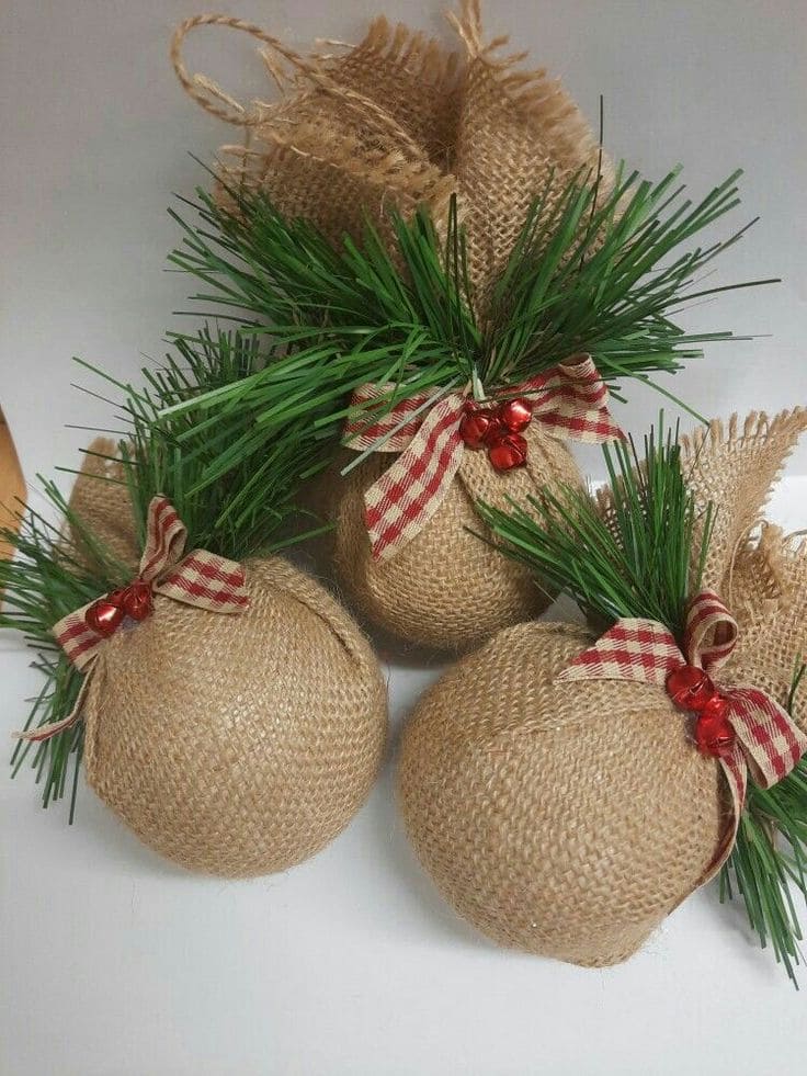 Rustic Burlap Ornaments