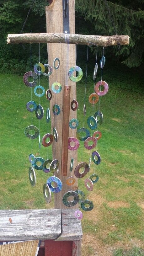 Rustic Rainbow Washer Wind Chime