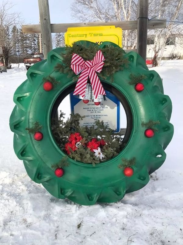 Rustic Tractor Tire Wreath