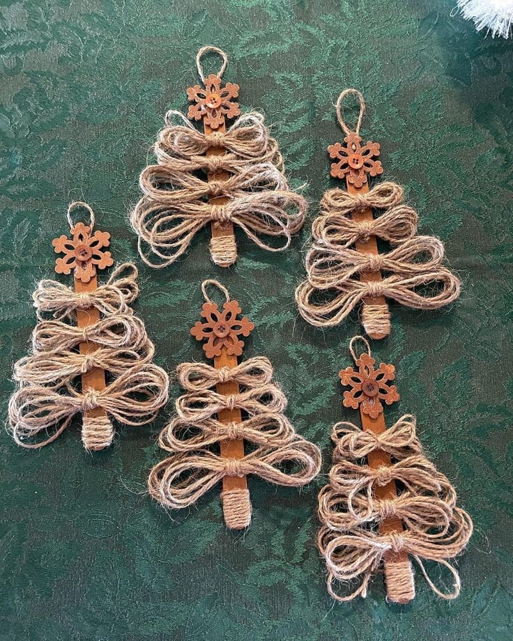 Rustic Twine Tree Charms