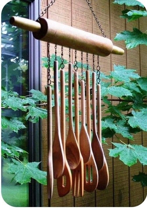 Rustic Wooden Spoon Wind Chime