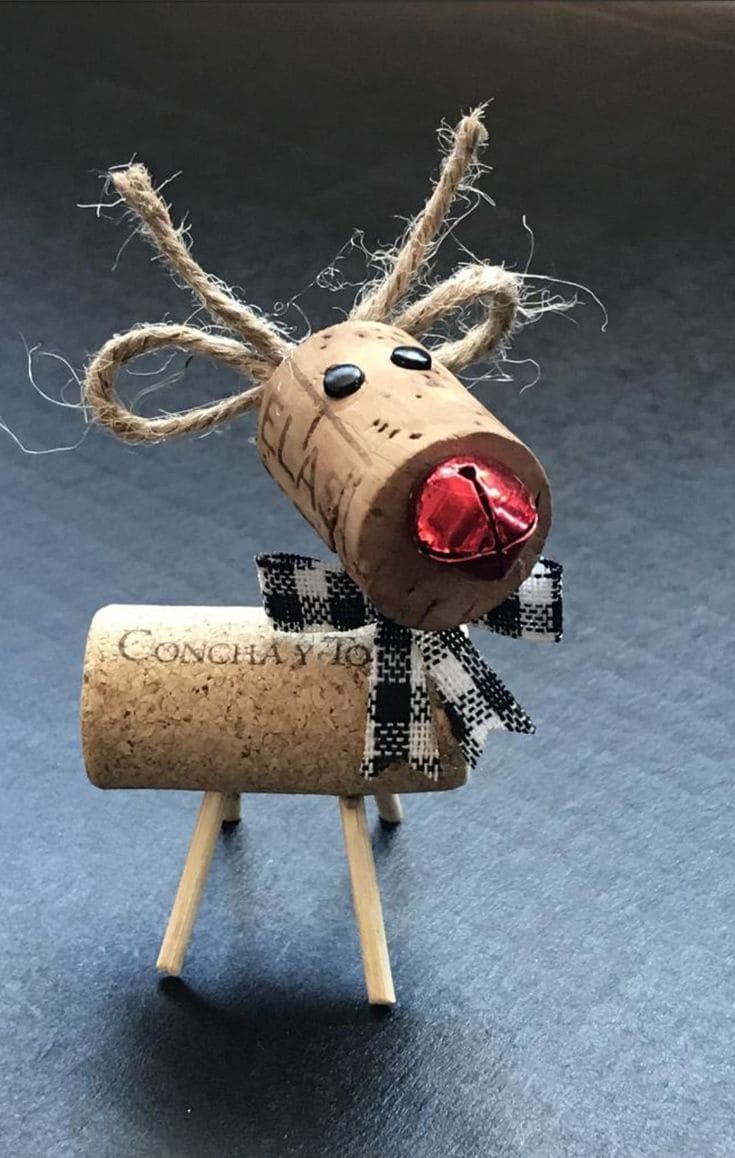 Tiny Cork Reindeer