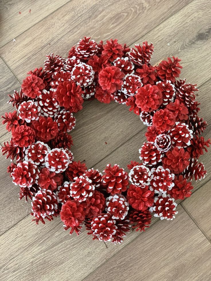 Vibrant Pinecone Holiday Wreath