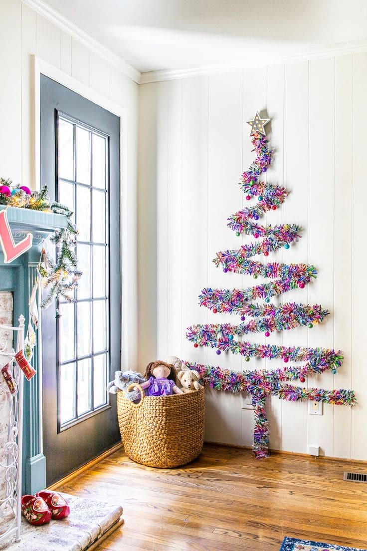 Vibrant Wall-Mounted Christmas Tree Alternative